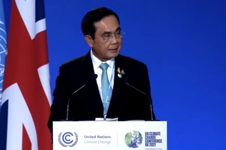 Thủ tướng Thái Lan Prayut Chan-o-cha phát biểu tại COP26. (Ảnh: Chính phủ Thái Lan)
