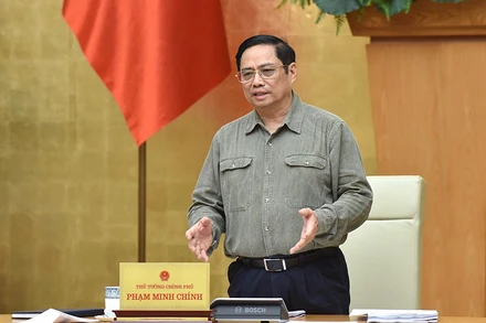 Thủ tướng Chính phủ chủ trì phiên họp thường kỳ tháng 10. (Ảnh: TRẦN HẢI)