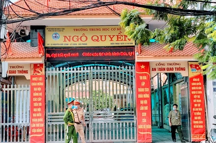 Trường THCS Ngô Quyền, nơi được cho là xảy ra tình trạng lạm thu đang được các cơ quan pháp luật điều tra, xử lý.