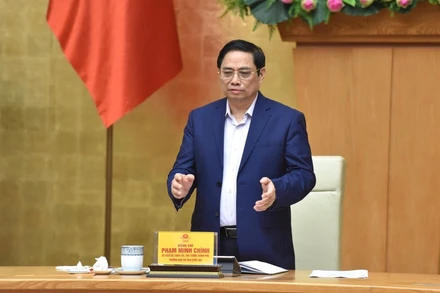 Thủ tướng Phạm Minh Chính chủ trì cuộc họp trực tuyến.
