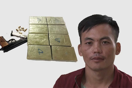 Đối tượng Lử cùng tang vật của vụ án.