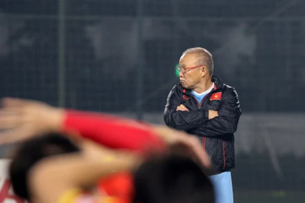 Huấn luyện viên Park Hang-seo trong buổi tập tối 15/11. (Ảnh: VFF)