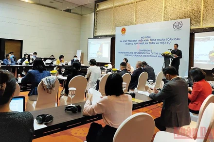 Thứ trưởng Ngoại giao Tô Anh Dũng phát biểu tại Hội nghị rà soát tình hình triển khai Thỏa thuận GCM diễn ra ngày 22/11 vừa qua tại Hà Nội. 