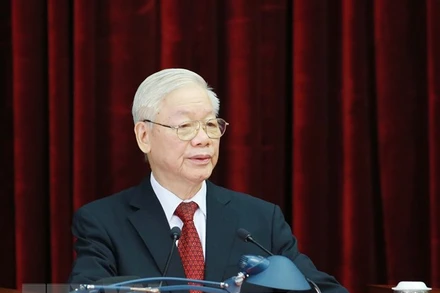 Tổng Bí thư Nguyễn Phú Trọng phát biểu khai mạc Hội nghị Trung ương 4 khóa XIII. Ảnh: TTXVN