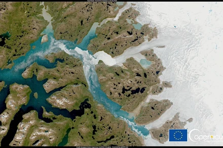 Hình ảnh vệ tinh về tình trạng băng tan ở Greenland. (Ảnh: Liên minh châu Âu/Reuters)