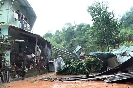 Hiện trường vụ sạt lở tại huyện Bắc Trà My.