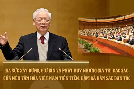 Ra sức xây dựng, giữ gìn và phát huy những giá trị đặc sắc của nền văn hóa Việt Nam tiên tiến, đậm đà bản sắc dân tộc