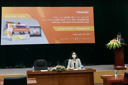 Họp báo giới thiệu Triển lãm quốc tế công nghiệp thực phẩm Việt Nam trên môi trường số. (Ảnh: TIẾN ANH)