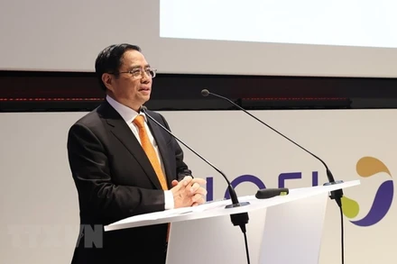 Thủ tướng Phạm Minh Chính phát biểu. (Ảnh: Dương Giang/TTXVN)