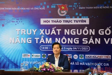 Ông Nguyễn Hoàng Linh, Phó Tổng cục trưởng Tiêu chuẩn Đo lường Chất lượng (Bộ Khoa học và Công nghệ) phát biểu tại hội thảo.