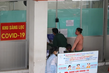 Khu vực xét nghiệm sàng lọc Covid-19.