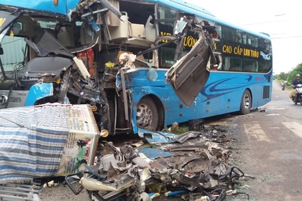 Hiện trường vụ tai nạn. 