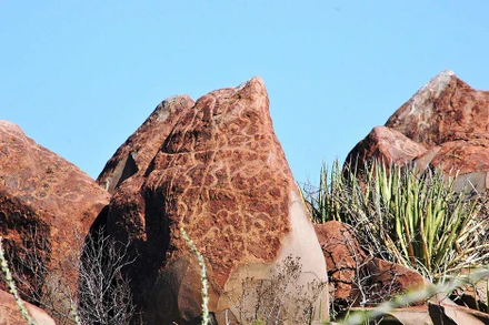 Một trong những tảng đá có hình vẽ. Ảnh: Viện nghiên cứu quốc gia về khảo cổ và lịch sử Mexico.