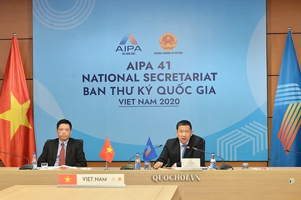 Phó Chủ nhiệm Ủy ban Đối ngoại, Trưởng Ban Thư ký Quốc gia AIPA 41 Vũ Hải Hà phát biểu tại phiên họp.