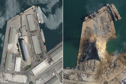 Ảnh vệ tinh trước và sau vụ nổ ở Lebanon