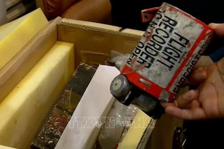 Hộp đen chiếc máy bay chở khách của Ukraine bị rơi ở Iran. (Ảnh: TTXVN)