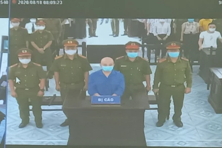 Bị cáo Nguyễn Xuân Đường (tức Đường Nhuệ). (Ảnh chụp qua màn hình)