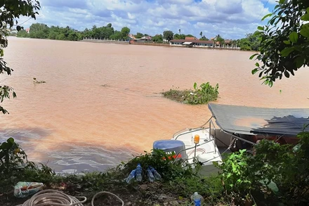 Hiện trường nơi ghe tuần tra bị chìm.