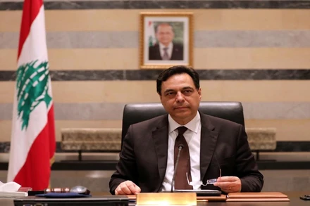 Thủ tướng Diab tại trụ sở của Chính phủ Lebanon ở Beirut, ngày 10-8. (Ảnh: Reuters)