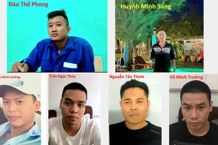 Năm đối tượng bị khởi tố, bắt giam và một đối tượng bị truy nã. (Ảnh do CA TP Tuy Hoà cung cấp) 