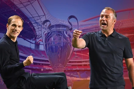 Thomas Tuchel và Hansi Flick, những người bạn cũ nay thành đối thủ của nhau.
