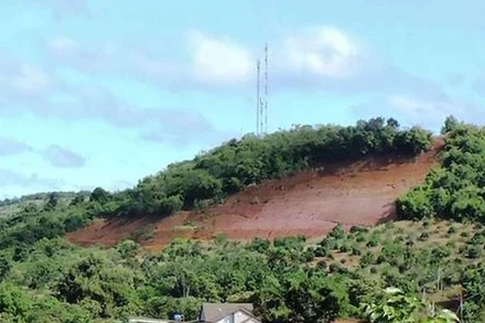 Mặt bằng thi công Dự án trụ sở làm việc Đoàn ca múa nhạc dân tộc tỉnh Đắk Nông, nơi xảy ra sai phạm của các bị can. 