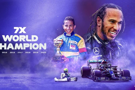 Từ cậu bé lái karting, Hamilton đã cân bằng kỷ lục bảy lần vô địch F1 của huyền thoại Michael Schumacher. (Ảnh: F1)