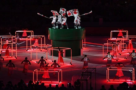 Màn biểu diễn tại lễ nhận cờ đăng cai Olympic 2020 của Nhật Bản. (Ảnh: Getty Images)