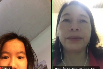 Một giờ học trực tuyến của cô trò trường TH và THCS An Vũ (huyện Quỳnh Phụ, Thái Bình).