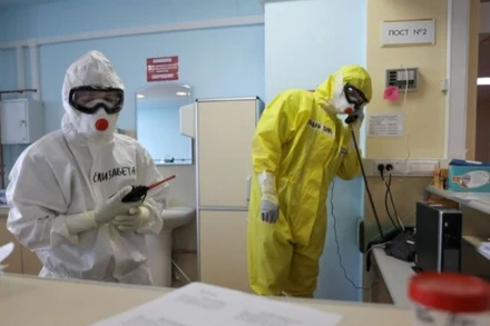 Một sở chỉ huy tác chiến phòng, chống Covid-19 ở Moscow. (Ảnh: Moscow-24)