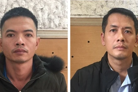 Hai đối tượng Nguyễn Quỳnh Nam (trái) và Nguyễn Lê Khánh.