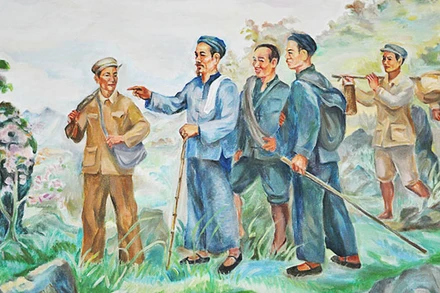 Bác Hồ về nước (28-1-1941). Tranh: TRỊNH PHÒNG