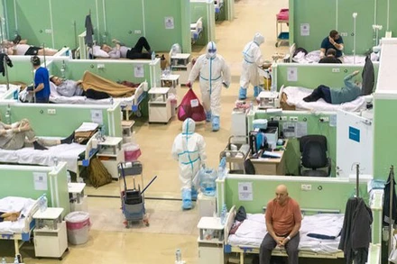 Một góc bệnh viện dã chiến, chuyên điều trị Covid-19 ở Thủ đô Moscow. Ảnh: Cổng thông tin Thị trưởng và chính quyền Moscow