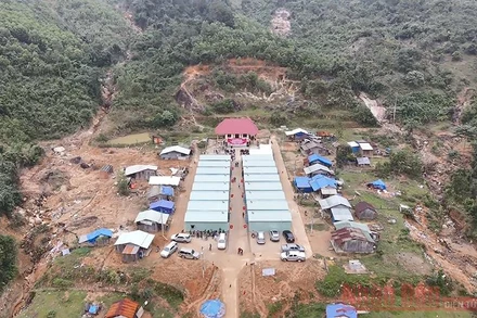 Khu nhà mới xây cho 17 hộ dân ở thôn Trà Văn A, xã Phước Kim, huyện Phước Sơn, Quảng Nam.