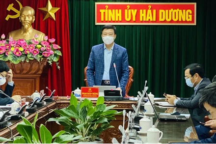 Bí thư Tỉnh uỷ Hải Dương- Phạm Xuân Thăng chỉ đạo hội nghị