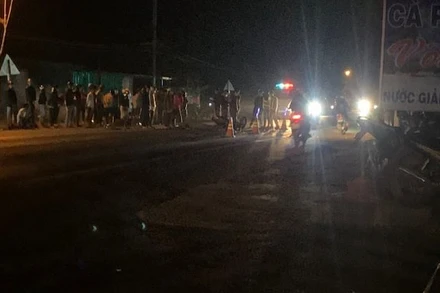 Hiện trường vụ tai nạn giao thông làm bốn thanh niên thiệt mạng, tại Gia Lai. (Ảnh: Cục Cảnh sát giao thông)