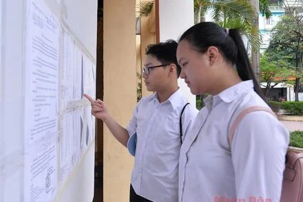 Thí sinh Kỳ thi vào lớp 10 của Hà Nội những năm học trước. Ảnh: THUỶ NGUYÊN