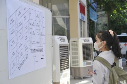 Tại kỳ thi vào lớp 10 của Trường THPT chuyên Khoa học xã hội và Nhân văn. Ảnh: USSH