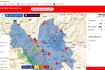 Bản đồ thông tin dịch tễ Covid-19 trên địa bàn tỉnh Lào Cai (Covidmap).