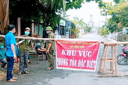 Phong tỏa nơi xuất hiện ca bệnh Covid-19 tại xã Cộng Hiền (huyện Vĩnh Bảo).
