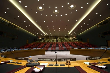 Phòng họp của Hội đồng Bảo an tại trụ sở của Liên hợp quốc ở TP New York, Mỹ. (Ảnh: Reuters)