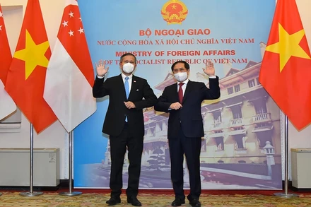 Bộ trưởng Ngoại giao Bùi Thanh Sơn và người đồng cấp Singapore Vivian Balakrishnan. (Ảnh: Bộ Ngoại giao)