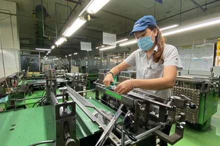 Công nhân làm việc tại Công ty TNHH Organ, Khu chế xuất Tân Thuận, quận 7.