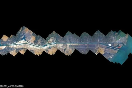 Kênh đào Suez được ghép từ 100 bức ảnh chụp từ vũ trụ