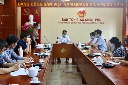 Thứ trưởng Vũ Chiến Thắng chủ trì cuộc họp tại Ban Tôn giáo Chính phủ về công tác phòng, chống dịch trong các tôn giáo.