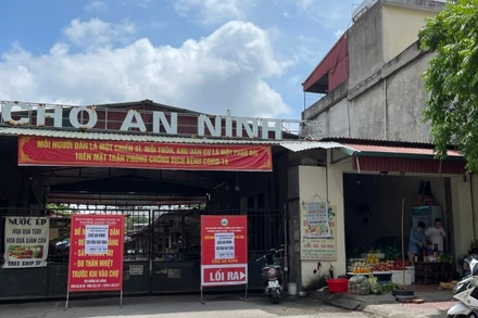 Chợ An Ninh trong thời gian tạm dừng hoạt động để phòng, chống dịch.
