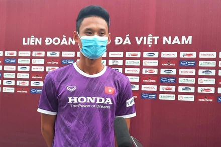 Trung vệ Đoàn Anh Việt bày tỏ quyết tâm của mình. (Ảnh: VFF)