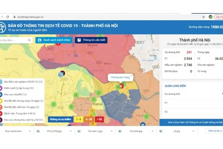 Bản đồ thông tin dịch tễ Covid-19 có giao diện thân thiện, dễ sử dụng, tra cứu.