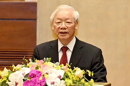 Tổng Bí thư Nguyễn Phú Trọng phát biểu chỉ đạo hội nghị.