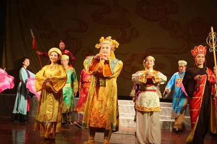 Một tiết mục của Nhà hát chèo Hà Nội.